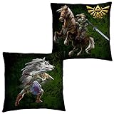 The Legend of Zelda Kissen Fight 40 cm x 40 cm Links Awakening Triforce Twilight Princess Ocarina Hyrule Kopfkissen Dekokissen Schmusekissen Zierkissen Kuschelkissen Polster passend zur Bettw