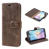 Mulbess Handyhülle für Samsung Galaxy S6 Edge Hülle, Leder Flip Case Schutzhülle für Samsung Galaxy S6 Edge Tasche, Vintage B