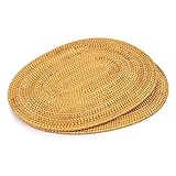 BOINN 2 StüCk Ovales Rattan Tischset, Handgewebtes NatüRliches Rattan, Zubeh？R für Tee Zeremonien, Geeignet für Essen Zimmer, KüChe Usw