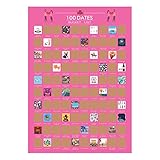 SOBW 100 Bucket List FüR Paare Scratch Off Poster - Einfach Zu Kratzen Und Zu Bewerten, Inspiration FüR Spaß Und Sinnvolle AktivitäTen, Wanddekorationen FüR Zuhause, Couple Geschenke 59 * 42C
