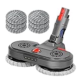 DrRobor Elektrische Wischmopp Aufsatz für Dyson V15 V11 V10 V8 V7, Wischaufsatz mit Integriertem Wassertank, LED Licht, Waschbarer Mopp