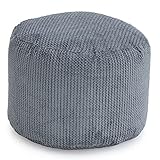 Loft 25 Sitzsack Fußhocker Round Bubble | Indoor Wohnzimmer Beinstütze | Ergonomisch Gestalteter Sitzpuff | Ultra bequem und Langlebig (Charcoal)