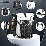 modernUP 3in1 Fahrradtasche - wasserdicht & reflektierend - als Gepäckträgertasche, Umhängetasche, Laptoptasche & Rucksack einsetzbar - inkl. Helm Aufbewahrungsnetz - (Weiß, 27 Liter)