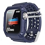 CHENPENG Robustes, stoßfestes Gehäuse, kompatibel mit Apple Watch TPU Sportarmband Sportstil Stoßfestes Bumper Case Ersatz Sportarmband,Blau,38