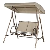 SORARA 2-sitzer Hollywoodschaukel | Braun | Extra stabile Ausführung | Gartenschaukel Gartenliege Schaukelbank Gartenmöb
