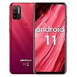 Handy ohne vertrag Note 11P Octa-Core, Ulefone Helio P60 Android 11 Handy 6,55', 8GB+128GB, 4400mAh, 48MP+8MP Kamera+2MP Kamera, 3-Karten-Steckplatz, Fingerabdruck, 4G Dual SIM (Rot)