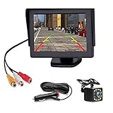 Rückfahrkamera Auto Rückansicht mit Nachtsicht 12 LED Wasserdicht Rückfahrsystem + 4.3' LCD Auto Monitor,Rückfahrkameras für PKW, SUV, Lieferwagen, Pickups und LKW