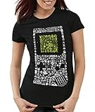 style3 8-Bit Game T-Shirt Damen Pixel Boy, Farbe:Schwarz, Größe:M