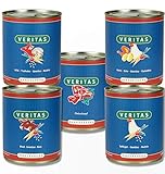 veritas Hundemenü Hundefutter nass – 5 Gourmet Sorten Nassfutter für Erwachsene Hunde I Wild Ente Geflügel Rind Truthahn - Hundenassfutter 28x 400g