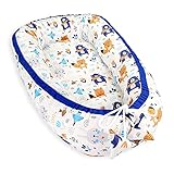 Babynest Kokon Neugeborene - Handmade Kuschelnest Baby Nestchen aus Baumwolle mit Oeko-Tex Zertifikat (Tiermotiv, 90 x 50 cm)