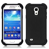 MPG Bumper Hülle für Samsung Galaxy S4 Mini Handyhülle Schutzhülle Case Cover, Robust, Stoßfest, Schw