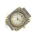 Linpeng Internationa l Crafts, Perlenstickerei 20 x 33 mm/Antik-Gold-Rahmen Uhr Zifferblatt für Schmuckherstellung, klein, 20 x 33 mm, runde Ecke,