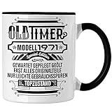 Trendation - 50. Geburtstag Tasse Frau Mann Geschenk 50er Geschenkidee 50 Mutter Vater (Schwarz)