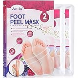 Janolia Fußmaske, 2 Paar Hornhaut Socken, Fuß Peeling Maske, Hornhaut und abgestorbene Haut entfernen, Lavendel & Rose, für Frauen und Männer, Zufällige Verpackung