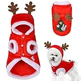 Hundekostüme Weihnachten Elchkostüm für Hunde und Katzen Pet Hoodies warme Hundemantel für Winter Frühling Weihnachten Hundebekleidung Rot, S