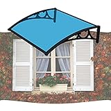 GAOYUY Haustür Vordach Pultvordach, Veranda Shelter Dachterrasse Shelter, Blaue Polycarbonatplatte + Halterung Aus Aluminiumlegierung, Minimalistischer Stil (Color : Blue, Size : 60x240cm)