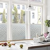 3D-Rasterdesign mattierte elektrostatische Fensterfolie, Sichtschutzglas-Vinylglas-Aufkleber, geeignet für Home Office K 45x300