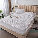 YFGY Boxspringbett Spannbettlaken weiß 90x200cm, massiver verdickter gesteppter Matratzenbezug und Kissenbezug, Spannbetttuch luftdurchlässig für Hotelwohnung
