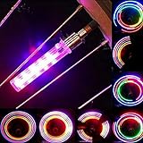GUHKA 2pcs 5 LED Ventilkappe Fahrrad Reifenbeleuchtung Speichen leicht Fahrrad Ventil-Deckel Lampe Auto Teile,für Fahrräder, Autos,M