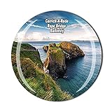 Carrick-A-Rede Seilbrücke Ballintoy Nordirland 3D-Kühlschrankmagnet Souvenir Kristallglas Magnet Reise-Souvenir Sammlung Geschenk Zuhause Küche Dek