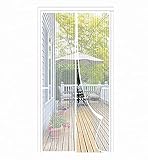 JIANJIAO Magnet Fliegengitter Tür, Insektenschutz Balkontür mit magischen Riemen Automatisches Schließen Magnet Fliegenvorhan Moskitonetz Tür für Wohnzimmer, Ohne B