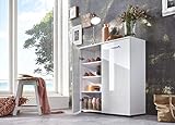 moebel-dich-auf.de Sideboard Kommode Schuhschrank Konsole Malaga in Weiß Hochglanz in verschiedenen Varianten (Schuhschrank Malaga 4)