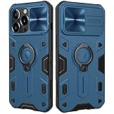 CamShield Armor Schutzhülle für iPhone 13 Pro, mit Ring-Ständer, Kamera-Abdeckung, PC und TPU, stoßfeste Stoßfänger, Schutzhülle für iPhone 13 Pro 15,6 cm (6,1 Zoll), B