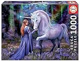 Educa 18494, Einhorn im Zauberwald, 1000 Teile Puzzle für Erwachsene und Kinder ab 10 Jahren, Fantasy, Märchen, Anne Stok