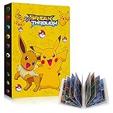 GUBOOM Pokemon Sammelalbum, Pokemon Karten Album Halter, Pokemon Ordner Buch GX EX Karten Sammelkartenalben, Sammelmappe Kartenalbum 30 Seitig bis zu 240 Karten Aufnehmen (Cute Pickup)