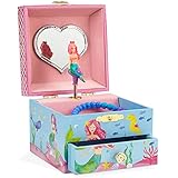 Jewelkeeper - Meerjungfrau Spieluhr Schmuckschatulle für Mädchen, Unterwasser Design mit Ausziehfach - Sobre las Olas M