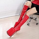 ZHIRCEKE Frau Absatzhöhe 30 cm Damenschuhe Stiefel High Heels Stretch Nadeln Fersen hot sexy Lange Beine,B,44