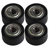 BQLZR 32x8x16MM Schwarz 608ZZ Lager Flache Nut Kugellager Führungsrolle Räder Rolle 149 KG Tragende Möbelrolle Packung mit 4