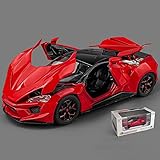 Xolye 01.32 Supercar Modell orange Metall Anti-fallen offene Tür Auto Dekorationen sichere und umweltfreundliche Materials for Kinder Spielzeug-Auto-Sound and Light Pull Back Boxed-Spielzeug-Auto-G