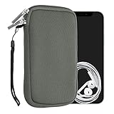 kwmobile Handytasche für Smartphones L - 6,5' - Neopren Handy Hülle Titanium Grey - Handy Tasche 16,5 x 8,9 cm Innenmaß