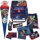 Avengers - SCOOLI Undercover EasyFit Schulranzen-Set 9tlg. mit SCHULTÜTE und STIFTEBECHER - GUMMIZUGMAPPE und GELDBÖRSE GRATIS!