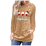 Briskorry Teenager Mädchen Weihnachten Drucken Pullover Langarmshirt Damen Casual Weihnachts Sweatshirts Langarm Winter Herbst Gemütliche Weihnachtspullover Xmas T Shirts Bluse Top