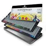 72 Profi Buntstifte Set | Buntstifte für Erwachsene, Künstler & Kinder - Lebendige Farben zum Malen, Zeichnen, Skizzieren & Schreiben - Malstifte mit hoher Bruchfestigk