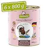 GranataPet Liebling's Mahlzeit Lachs & Pute, Nassfutter für Hunde, Hundefutter ohne Getreide & ohne Zuckerzusätze, Alleinfuttermittel, 6 x 800 g