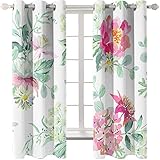 KLily 3D Digitaldruck Farbvorhang Sonnenblume Serie Dicker Schattierungsfreier Perforierter Runder Lochvorhang Hotel Schlafzimmer Wohnzimmer Hausbalkon Garten Geeignetes Vorhang