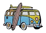 Hippie Bus mit Surfbrettern Patch zum Aufbügeln | Surf Patches, Auto Bügelbild, Peace Love Flicken, Aufnäher Finally H