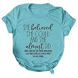 YAOBF Damen Kurzarm V-Ausschnitt T Shirts Swing Lose Tunika Shirts Bluse Freizeit Business Office Tops Kurzarmbody Tshirt Weiß Laufshirt Kurzarm (Blau 6,XXL)
