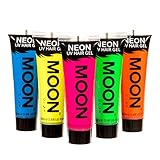 Moon Glow - Neon-UV-Haargel - 20ml Set mit 5 Produkten - Haartönung Haarfarbe - machen Sie sich leuchtende Spikes!