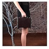 GYMEIJYG Vintage Koffer, Mini Holzkiste Mit Schloss Aufbewahrungskiste Requisitenbox Reisekoffer Kosmetikkoffer Zum Schlafzimmer, Laden 22 Farben (Farbe : Brown-c, Größe : 28x10x19cm)