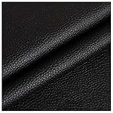 SSYBDUAN Möbelstoff Premium Bezugsstoff Zum Weiches Kunstleder, Meterware ，1 Einheit = 100 cm, 2 Einheiten= 200 cm, geeignet für Sofas, Stühle und Taschen, Schwarz, 1,4 x 1