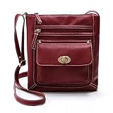 Dorical Damen Handtasche Damen Shopper Handtasche Kunstleder Schultertasche Crossbody Taschen Umhängetasche Crossbody Schultertaschen Taschen Leichte Elegant Tote Bag für Frauen(Rot)