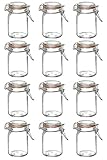 Einmachglas Vorratsglas mit orangenem Silikonring und Bügelverschluss 70 ml 250 ml 500 ml 1000 ml, Größe/Stückzahl:250 ml / 12 Stück