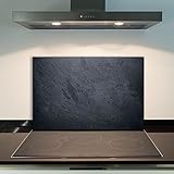 DAMU Ceranfeldabdeckung 1 Teilig 80x52 cm Herdabdeckplatten aus Glas Modern Schwarz Elektroherd Induktion Herdschutz Spritzschutz Glasplatte Schneideb