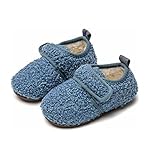 FGENLD Baby Kleinkind Hausschuhe Kinder Haus Warme Plüsch Hausschuhe Winter Nette rutschfeste Kinder Hausschuhe (Blue,28)