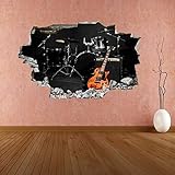 Wandtattoo Musikinstrumente Schlagzeug Gitarren Konzert Bühne Wandaufkleber Wandtattoo Cp45-3D- Kunst Wandbild Poster - 70x110CM