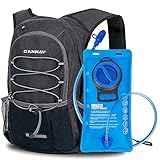 CANWAY Fahrradrucksack Trinkrucksack mit Trinkblase 2L BPA-freie Trinkrucksack zum Wandern, Laufen, Radfahren, Klettern, Outdoor, Regenschutz, 15-Liter (schwarz)